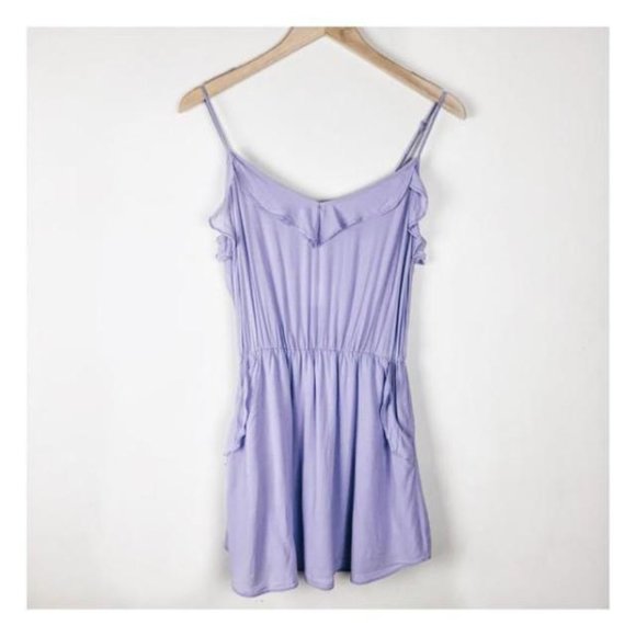 TALULA  Aritzia LILAC/LAVENDER Ulla Sweetheart Ruffle MINI DRESS! Size X-SMALL! - Picture 6 of 7